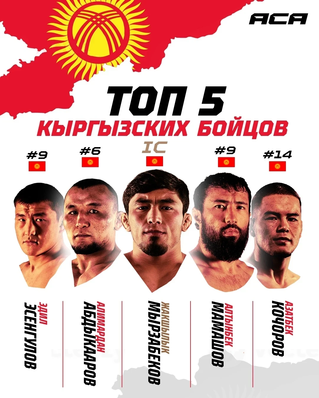 АСА ММА сформировала топ-5 лучших бойцов из Кыргызстана